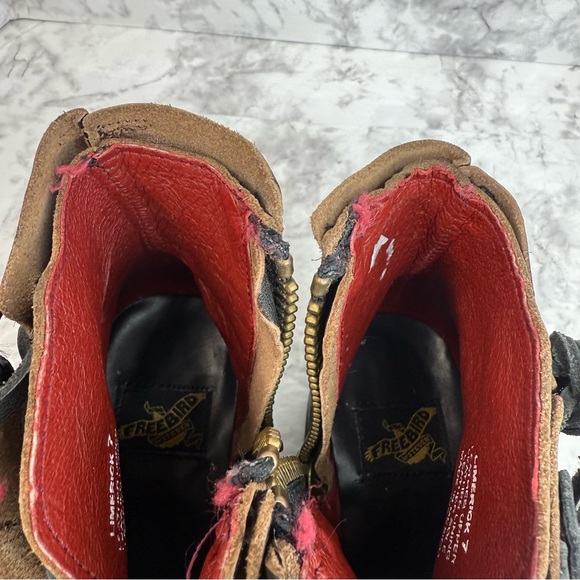 FREEBIRD LIMERICK Ankle Dark Brown Lace Zip Leather Distressed Boots Womens Sz 7 - Picture 9 of 16